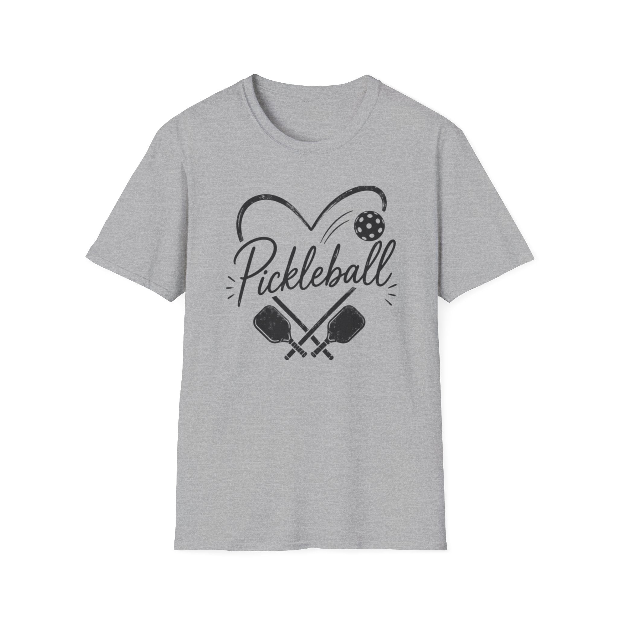 Heart Pickleball B&W T-Shirt