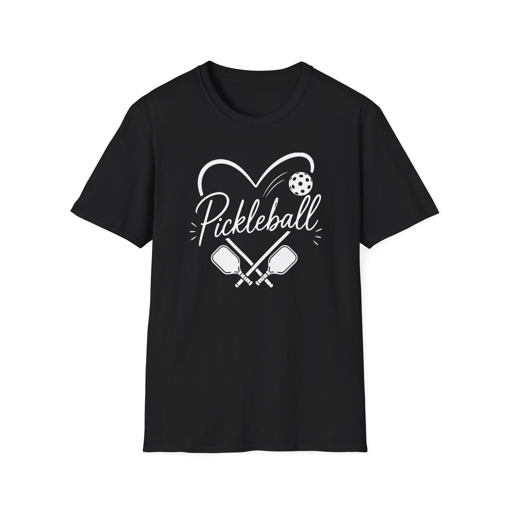 Heart Pickleball B&W T-Shirt