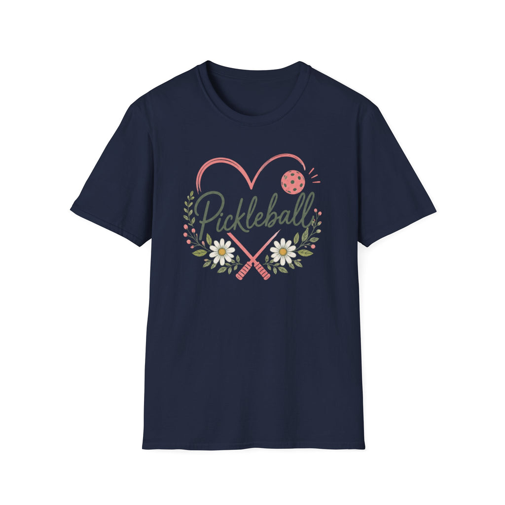 Heart Pickleball Floral T-Shirt