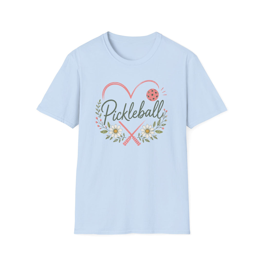 Heart Pickleball Floral T-Shirt