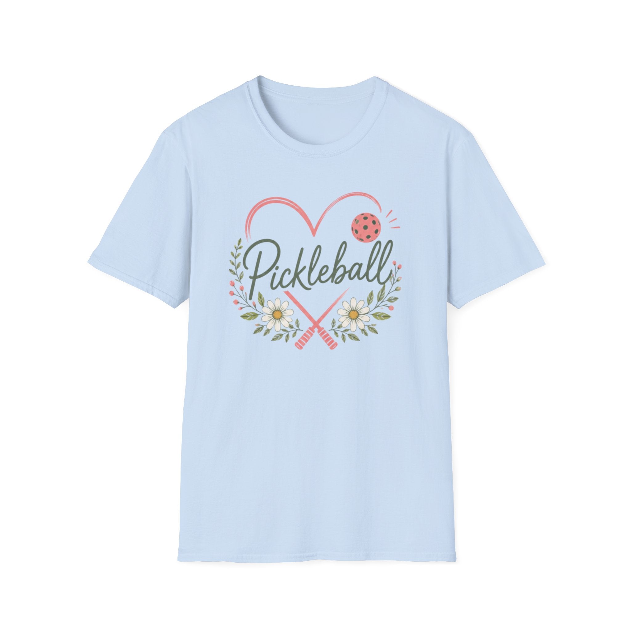 Heart Pickleball Floral T-Shirt