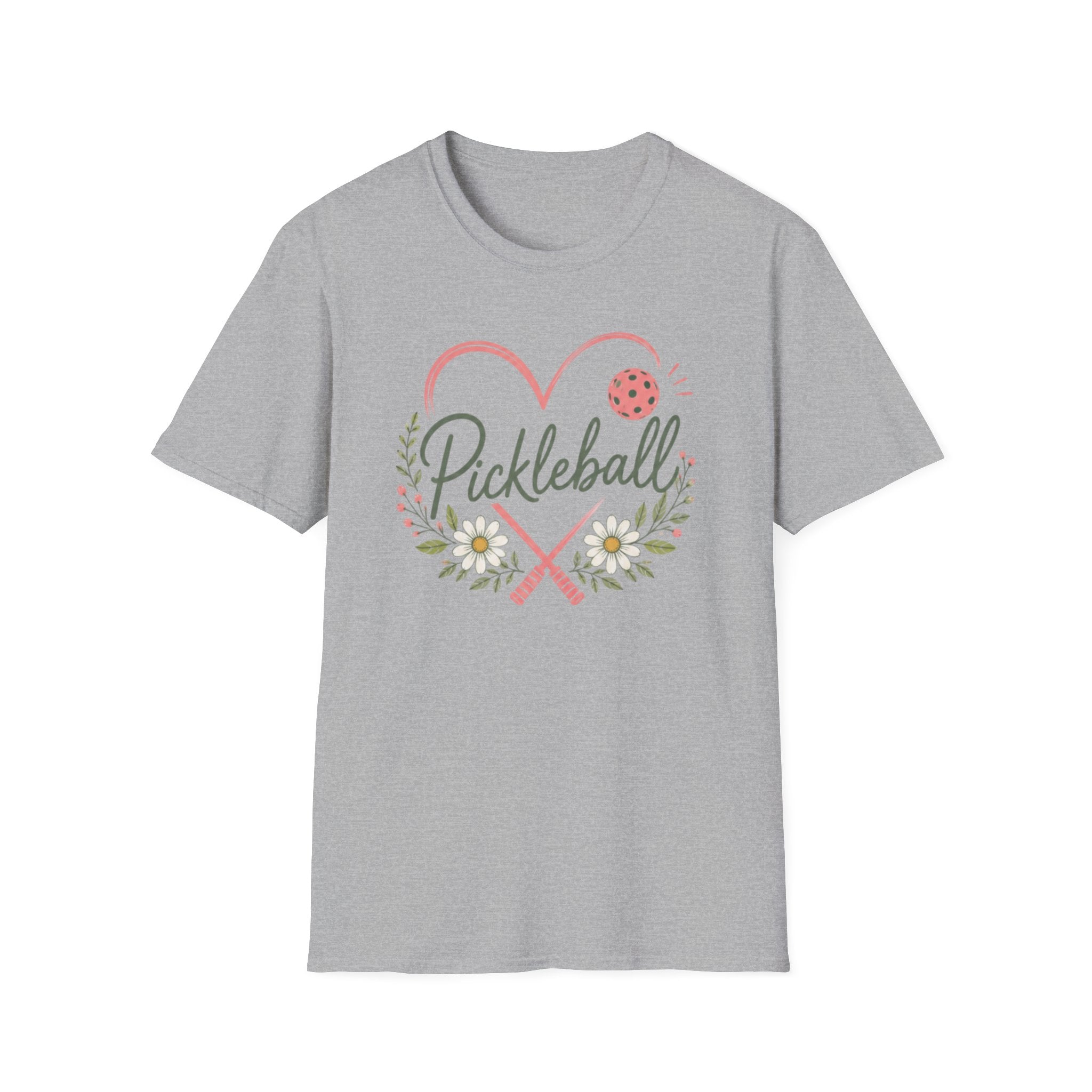 Heart Pickleball Floral T-Shirt