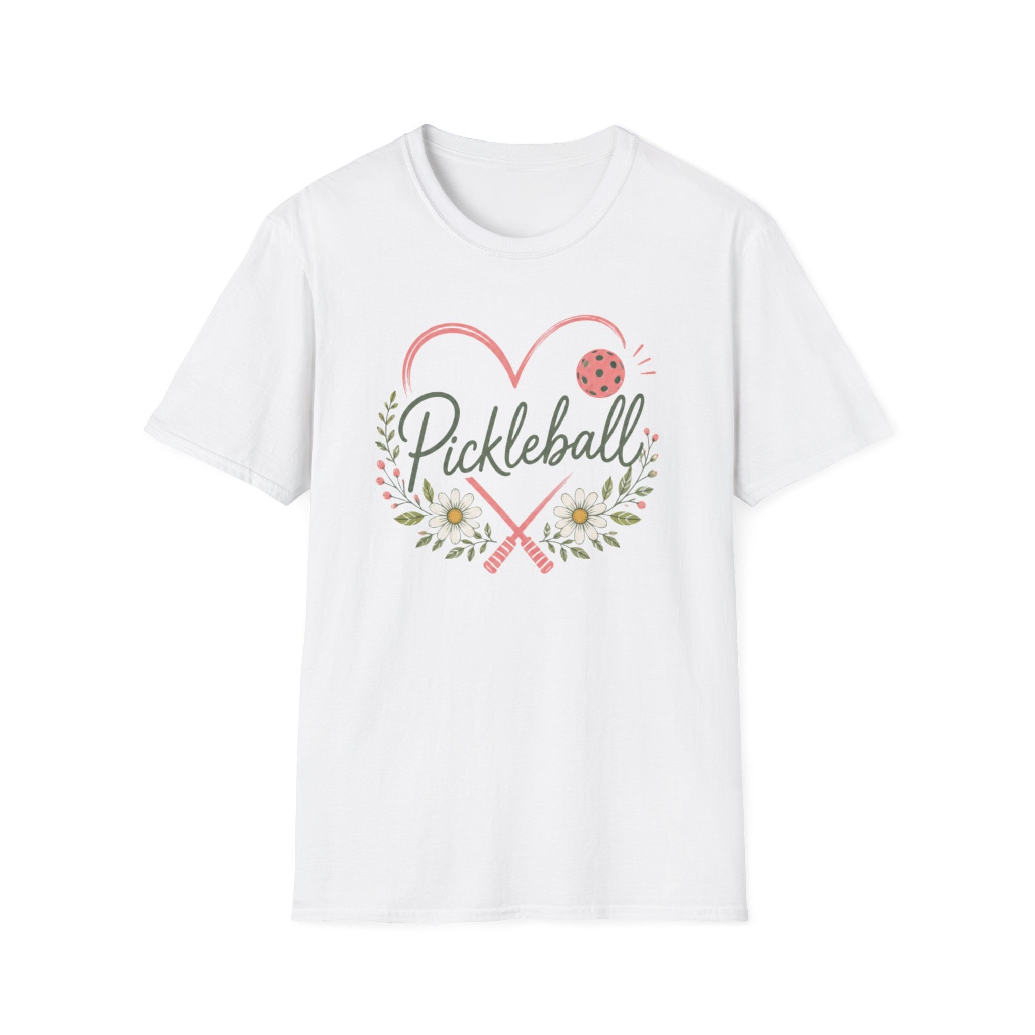 Heart Pickleball Floral T-Shirt