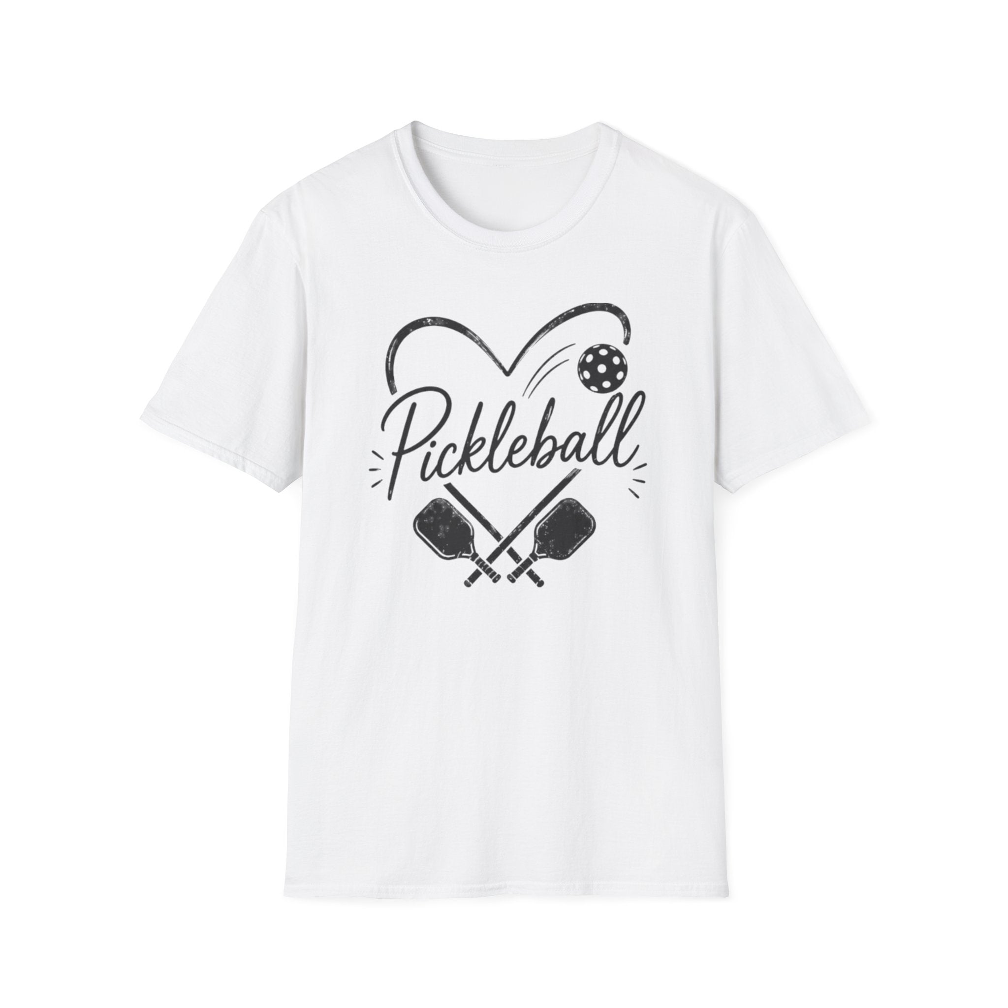 Heart Pickleball B&W T-Shirt